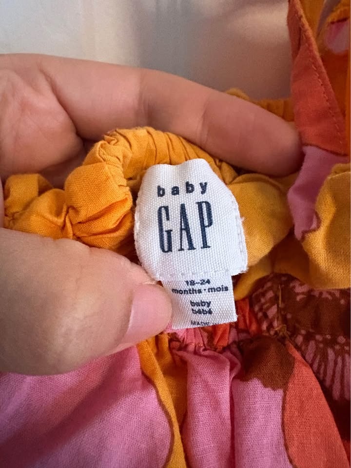BabyGap 18-24M Baby Toddler Dress - Pink and Orange Peonies plus - photo 3