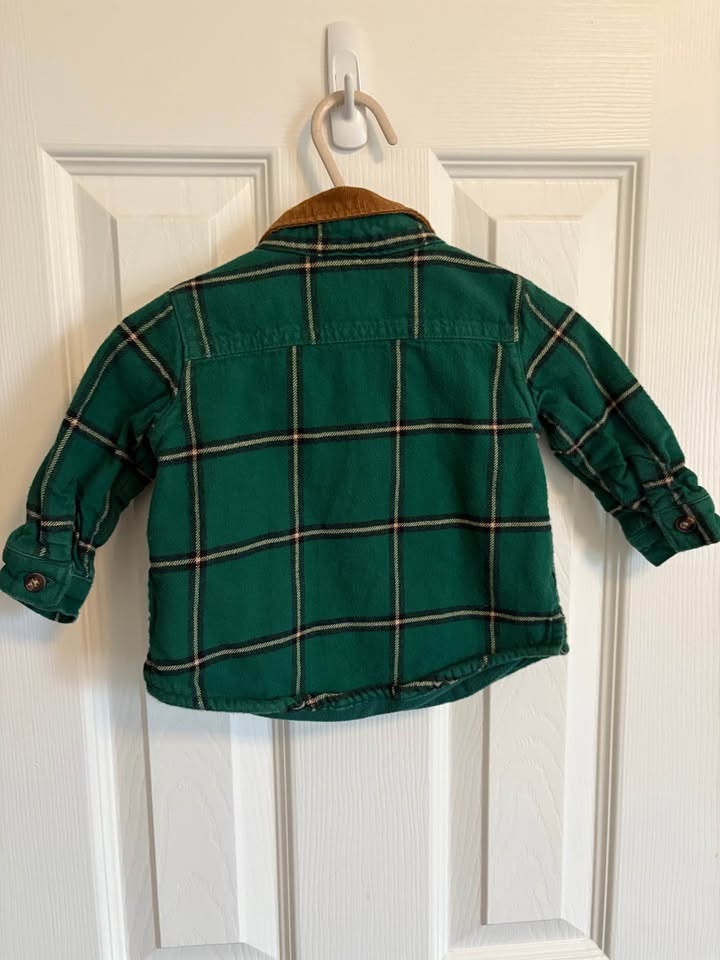 Carter’s 6M Baby Green Plaid Button-up - photo 2