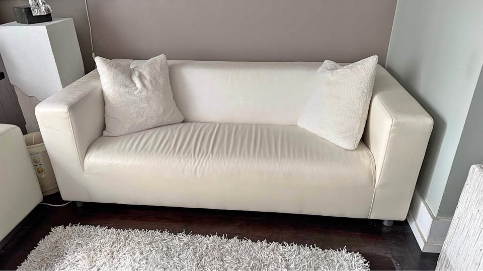 White condo size sofa couch