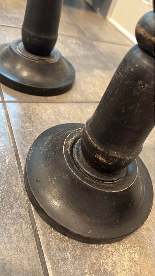 2 large wood candle holders - photo 3