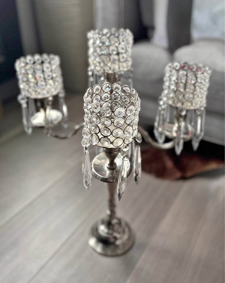 Candelabra crystal candle holder