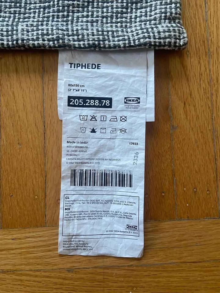 IKEA rug, flatwoven, black/natural - photo 2