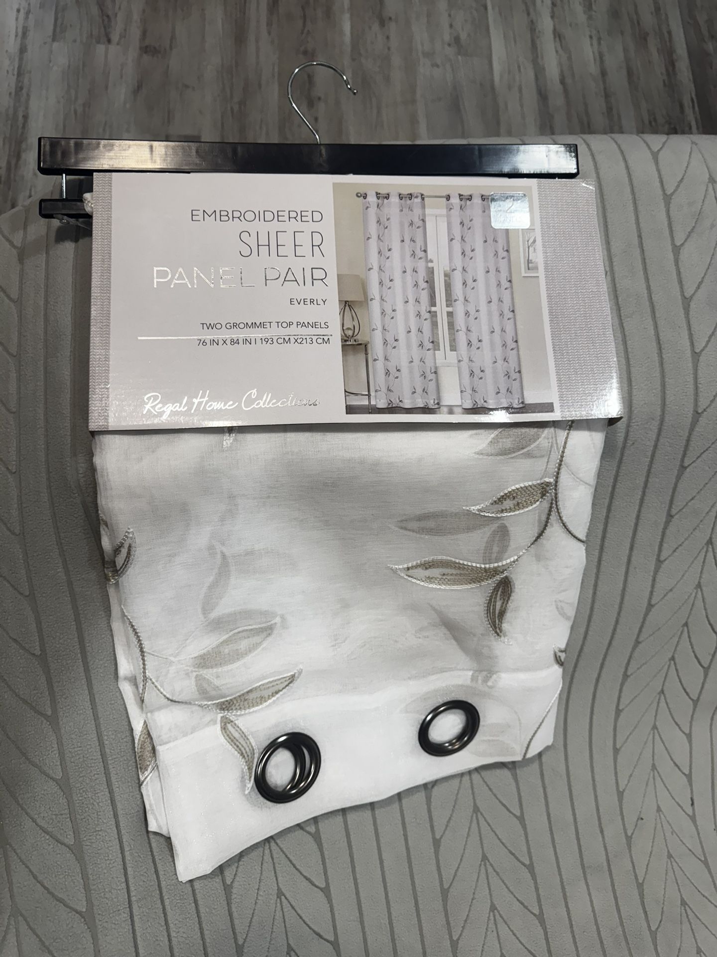 Regal Home Everly Embroidered Sheer Panel Pair - photo 2
