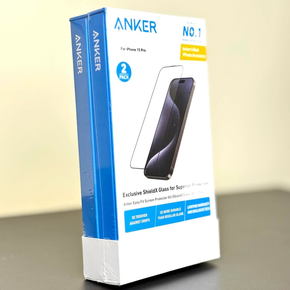 Anker Screen Protector for iPhone 15 Pro – 2 Pack (Brand New & S
