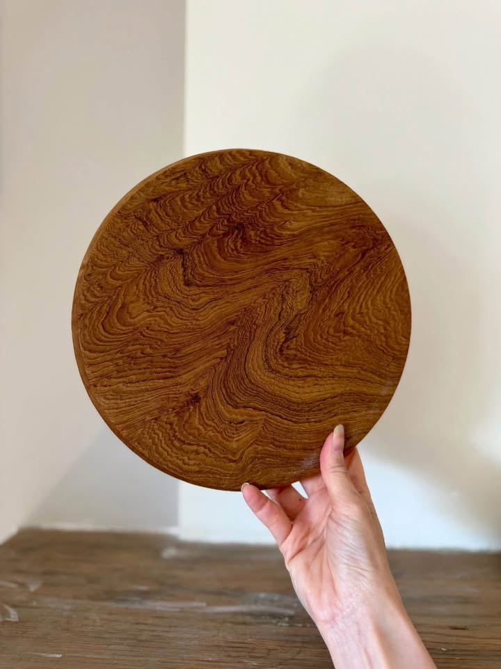 Wooden Serving Tray - Round Wood Platter - photo 4