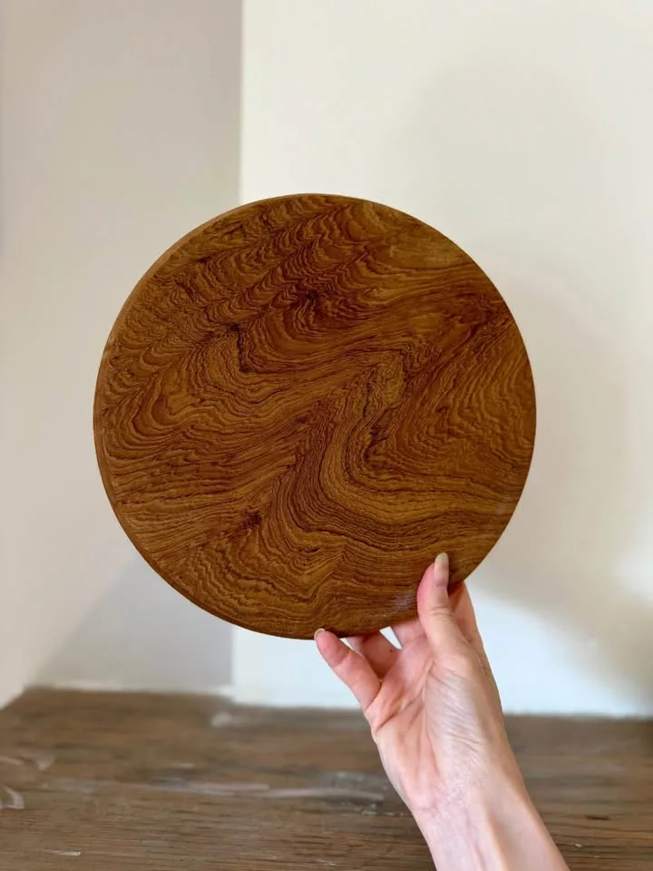 Wooden Serving Tray - Round Wood Platter image indicator(4)