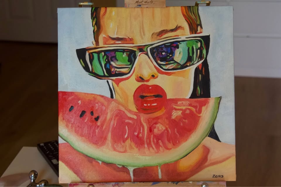 Oil painting Portrait on Canva Panel - photo 2