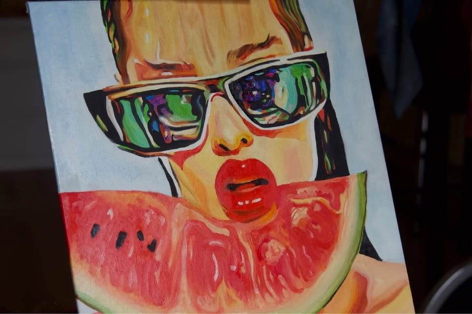 Oil painting Portrait on Canva Panel - photo 3