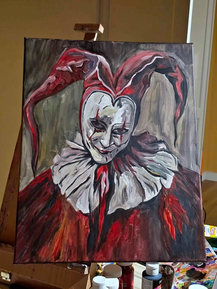HALLOWEEN WALL ART ORIGINAL SPOOKY SCARY FALL PAINTING