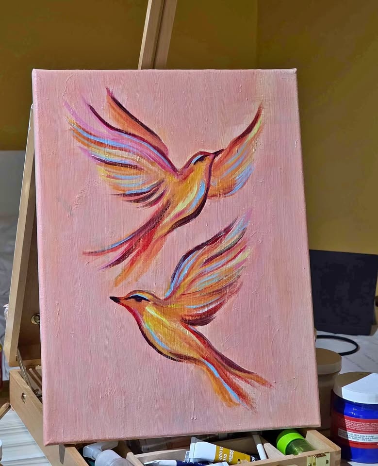 ACRYLIC PAINTING BIRDS