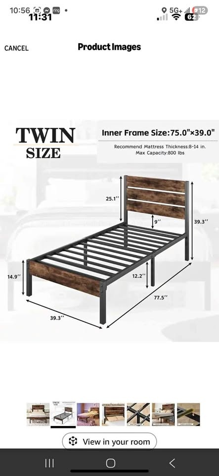 New twin size bed in box