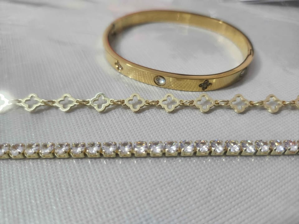 💛 Elegant Gold-Tone Bracelet Set (3 Pieces) 💛 - photo 2