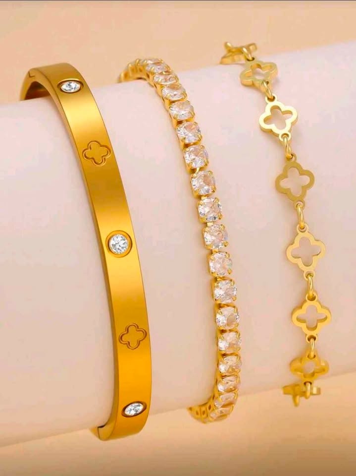 💛 Elegant Gold-Tone Bracelet Set (3 Pieces) 💛 - photo 4