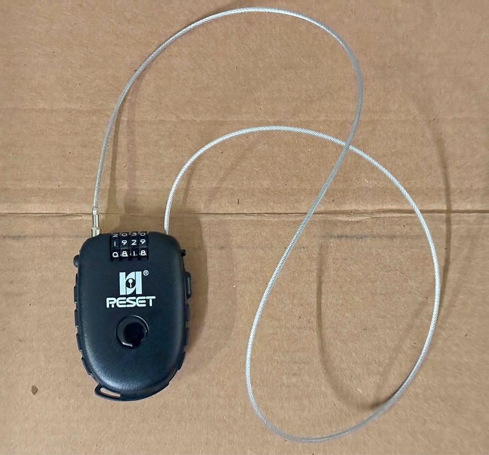 Retractable Cable Lock - 4-Digit Combination