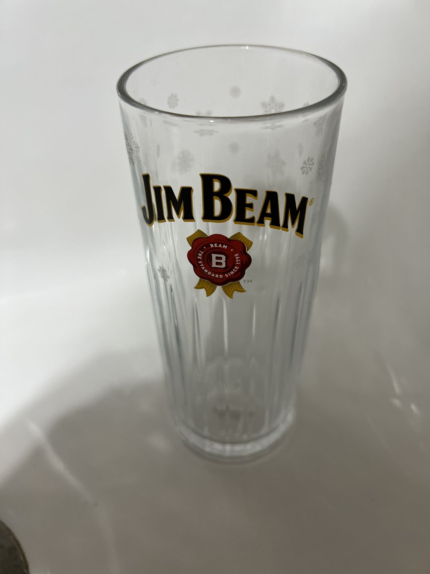 Jim Beam Highball Glass Christmas Holiday Snowflakes 🥃 NEW