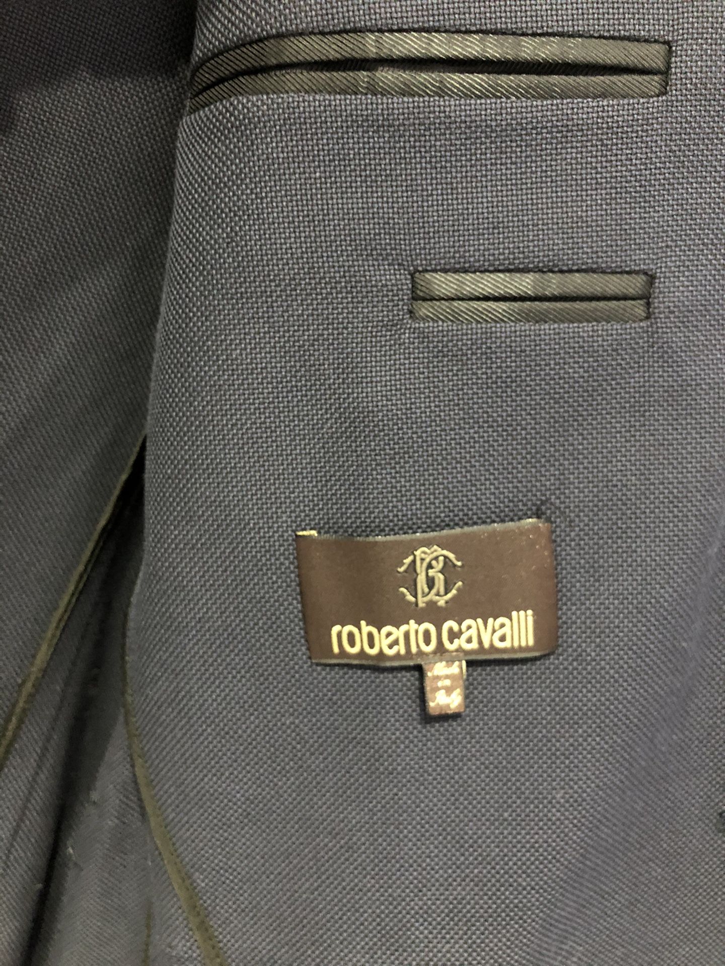 ROBERTO CAVALLI NAVY BLUE WOOL JACKET BLAZER 44 54M COAT - photo 4
