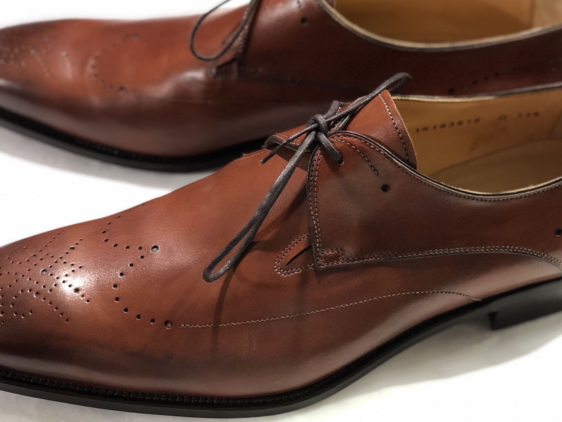 SANTONI MEN DERBY LACE UP SHOES SIZE: 11.5