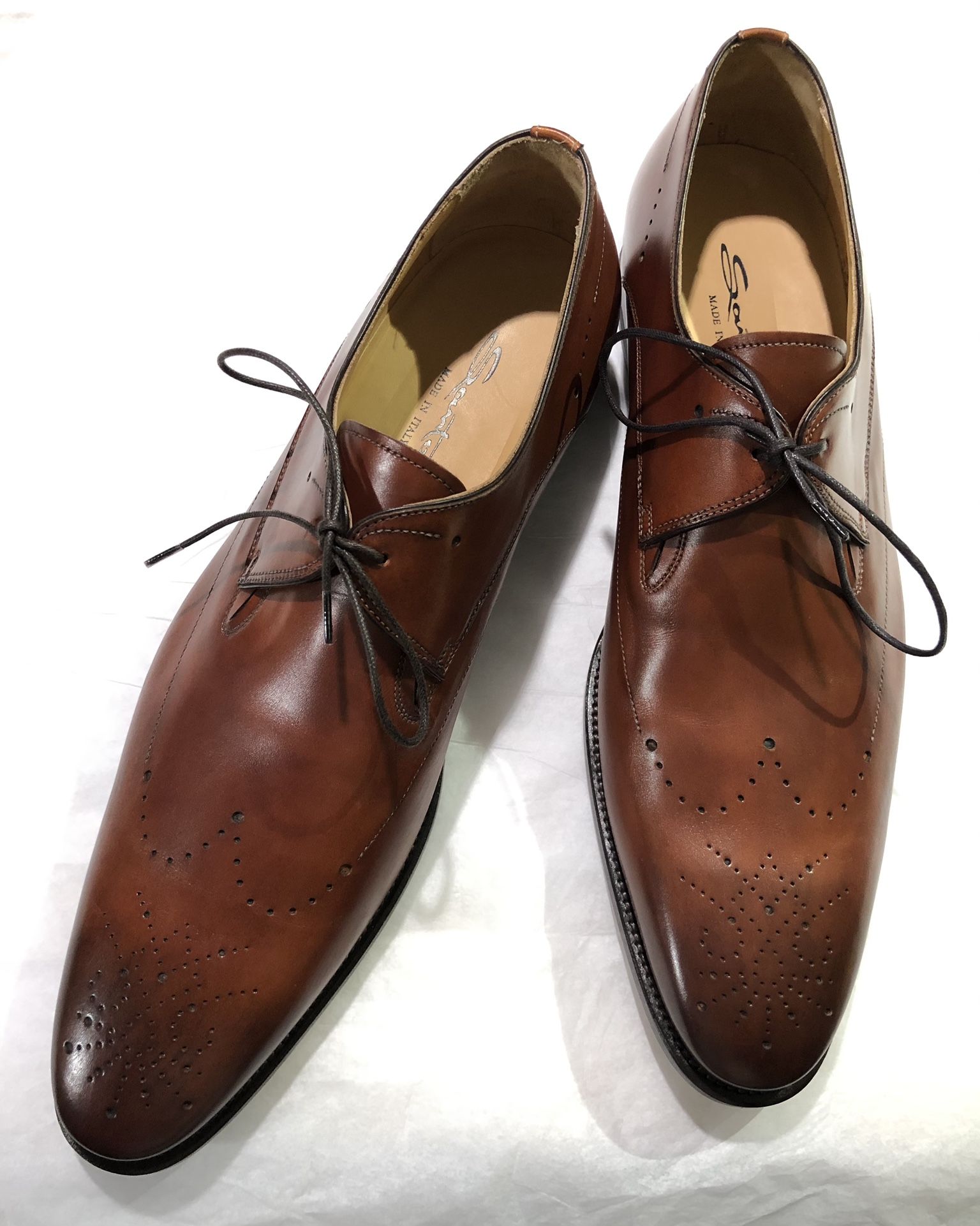 SANTONI MEN DERBY LACE UP SHOES SIZE: 11.5 - photo 2