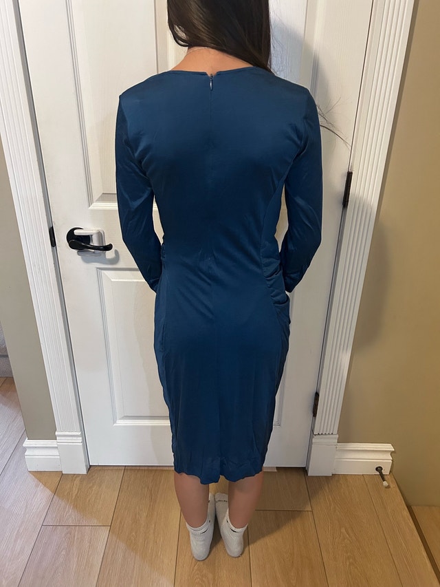 Hugo Boss Silk Teal Midi Dress Sz - photo 2