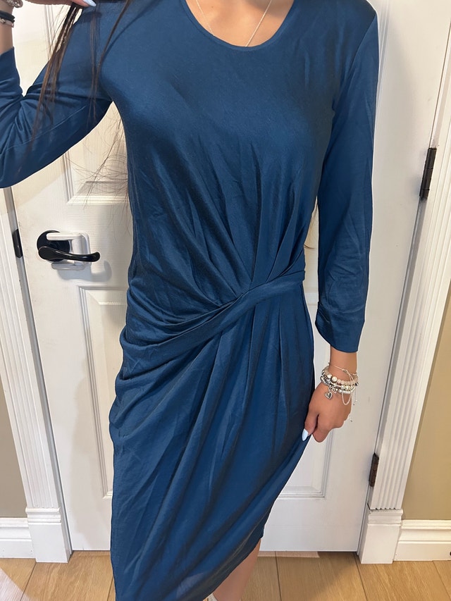 Hugo Boss Silk Teal Midi Dress Sz - photo 3