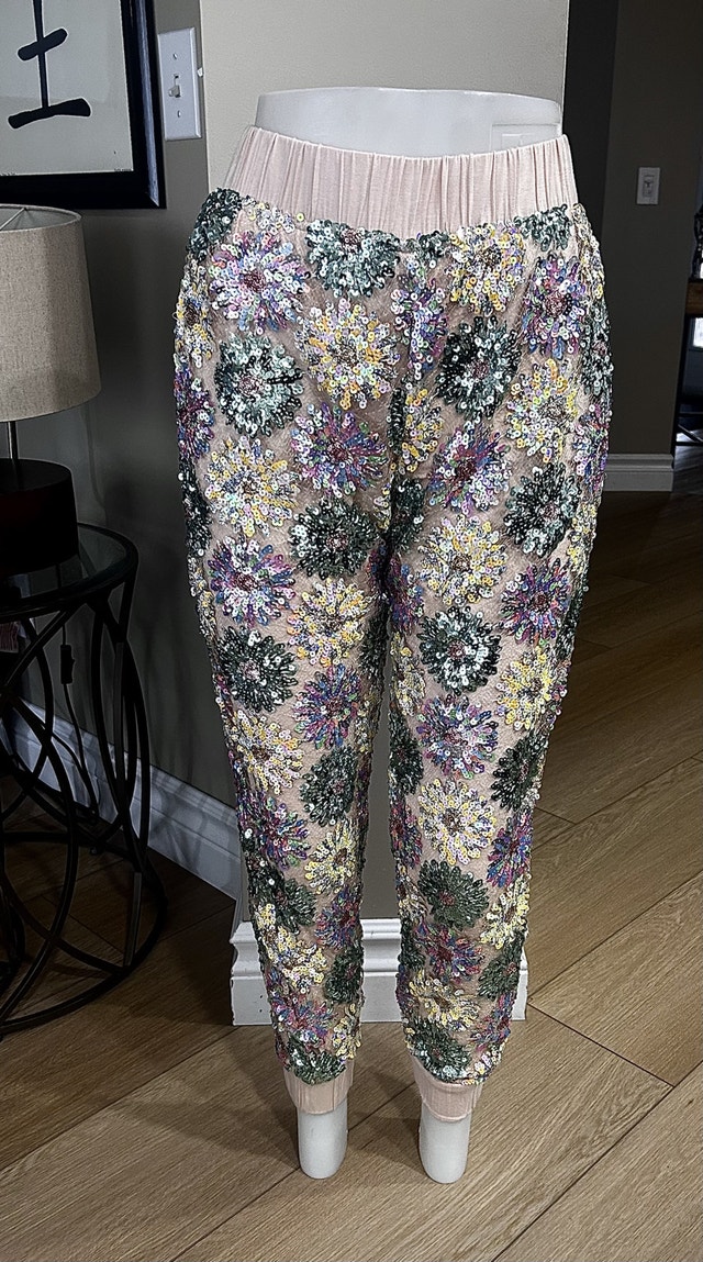 Anthropologie Rose & Tyrie Sequin Pants Sz XS