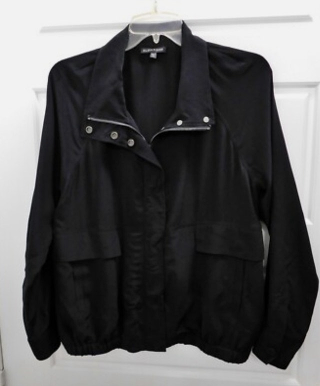 Eileen Fisher 100% Silk Bomber Jacket Sz S - photo 2