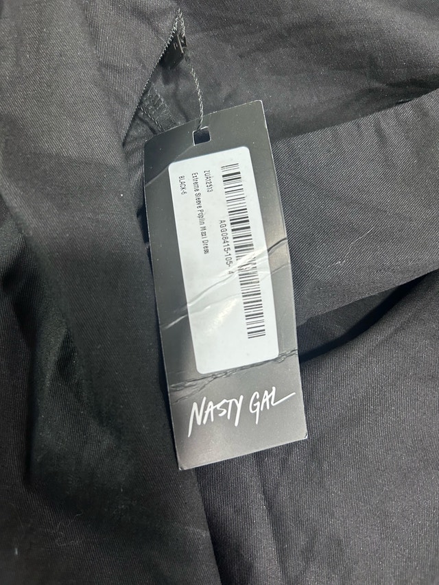 NEW Nasty Gal Black Midi Dress Sz 4 - photo 3