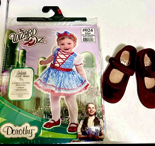 Wizard of Oz Dorothy Costume 12-24 mths + Shoes