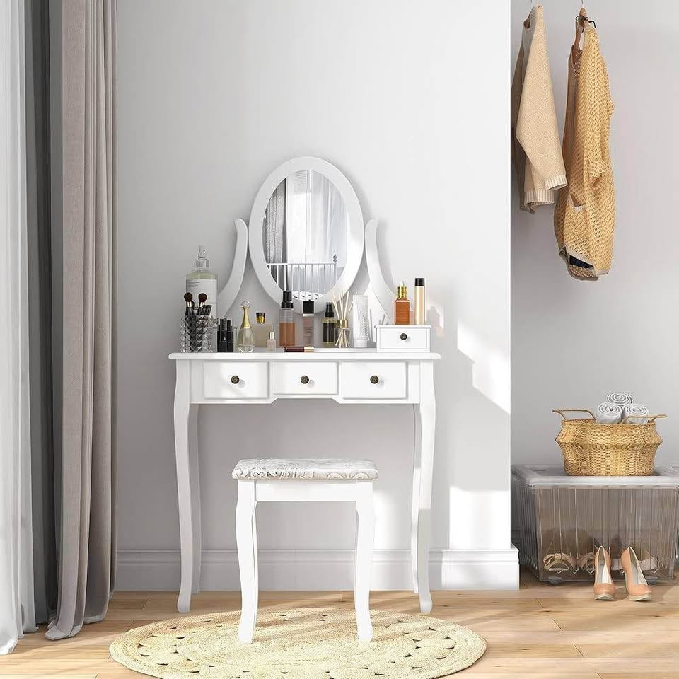 Vanity Desk with Mirror & Stool - New - photo 5