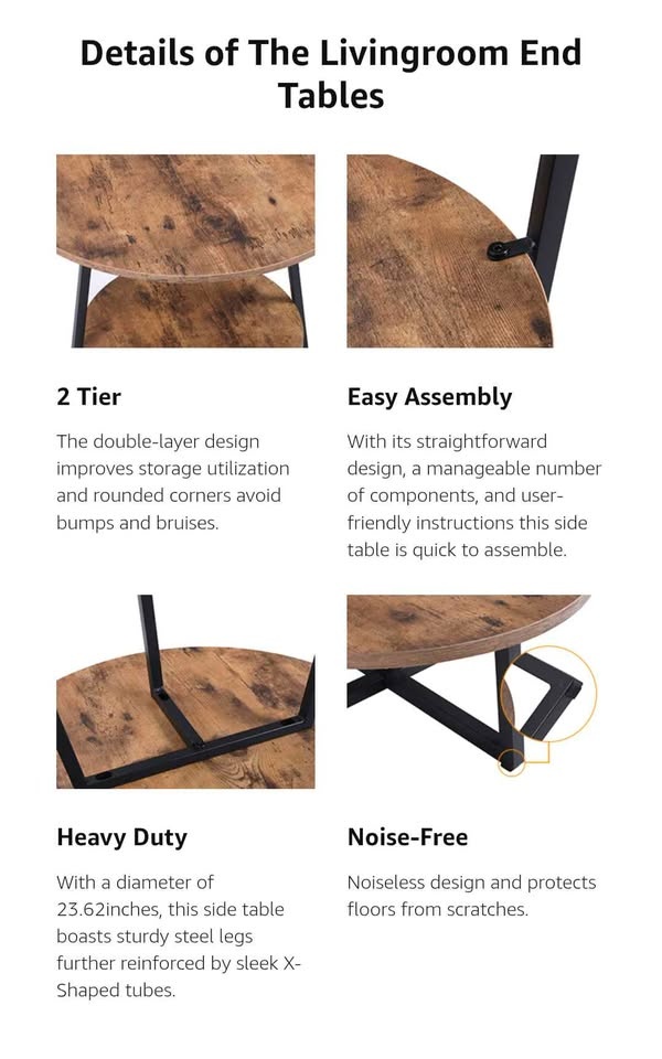 20" Accent Side/End Table with Metal Frame - photo 5