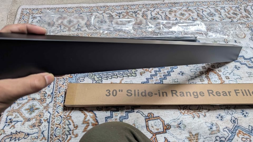 Slide-in range rear filler kit for countertops, Owens , burners - photo 5