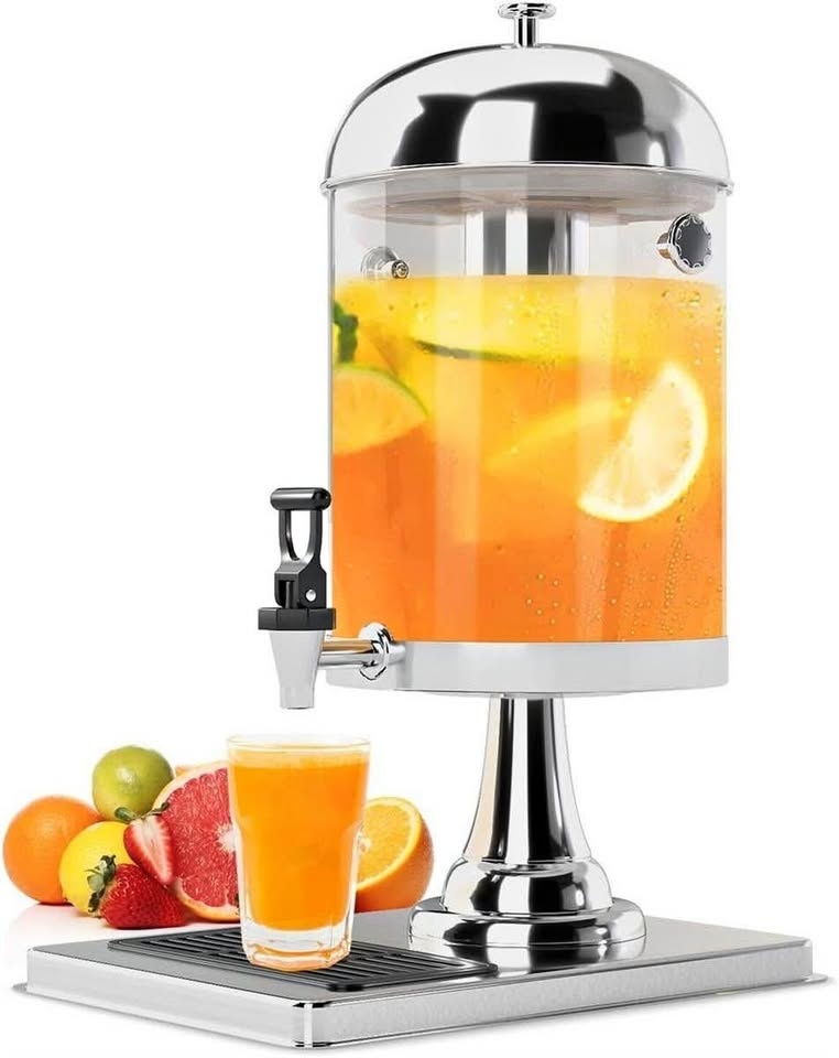Stainless Steel Drink Dispenser with Stand, 2.2 Gallon