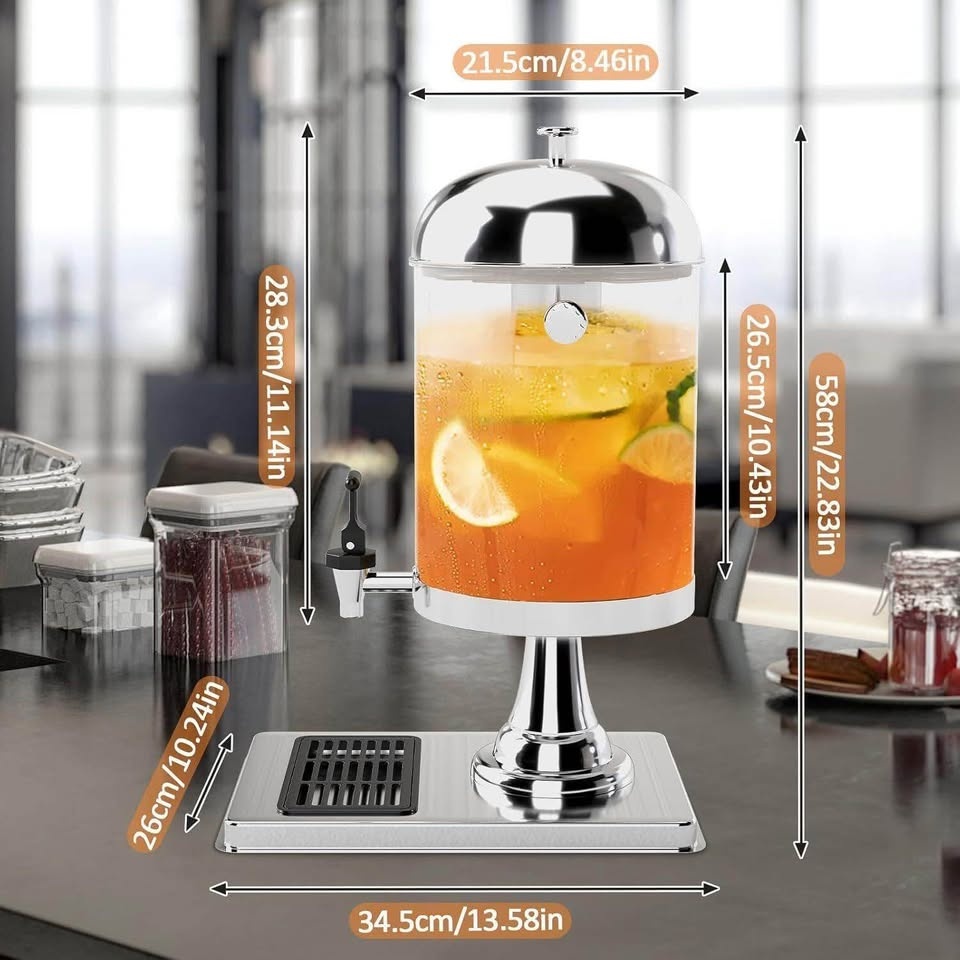 Stainless Steel Drink Dispenser with Stand, 2.2 Gallon - photo 2