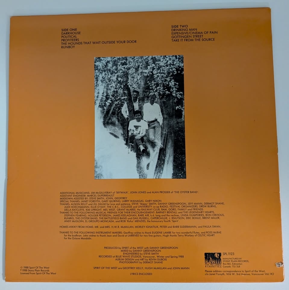 Spirit of the West - Labour Day Vinyl LP (1988) - photo 2