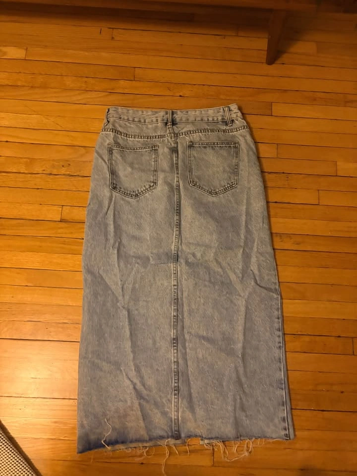 Zara long denim skirt with slit - photo 3
