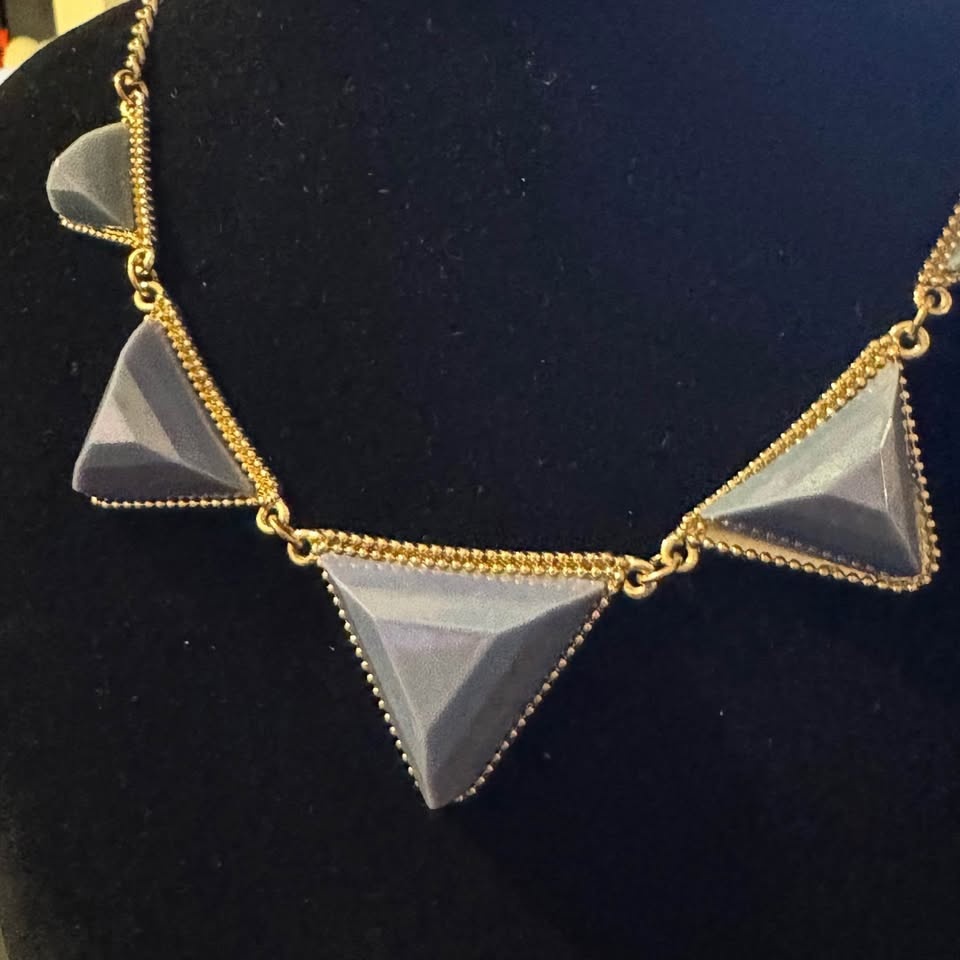 Chunky Statement Bib Necklace DaVinci Violet Lavender - photo 3