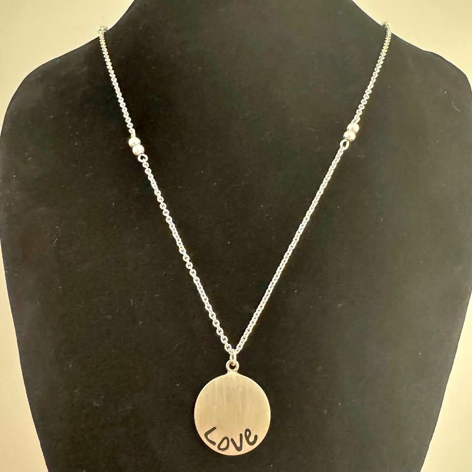 925 Sterling Mexico Silver Love Pendant Necklace
