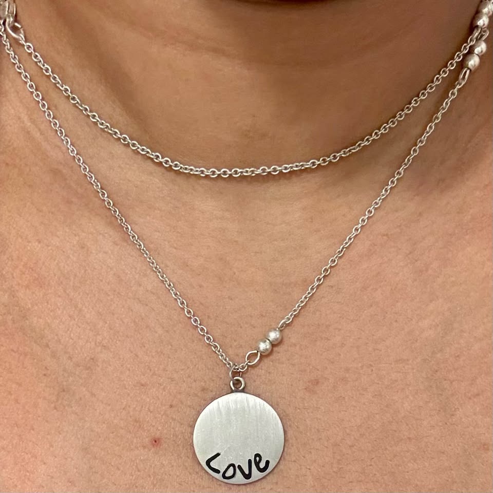 925 Sterling Mexico Silver Love Pendant Necklace - photo 2