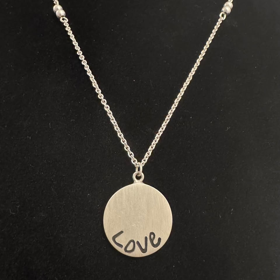 925 Sterling Mexico Silver Love Pendant Necklace - photo 3