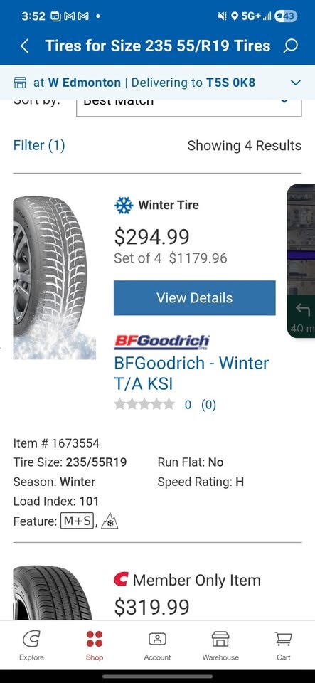 Brand New Set of 4 BFGoodrich Winter Tires - 235/55R19 - photo 4