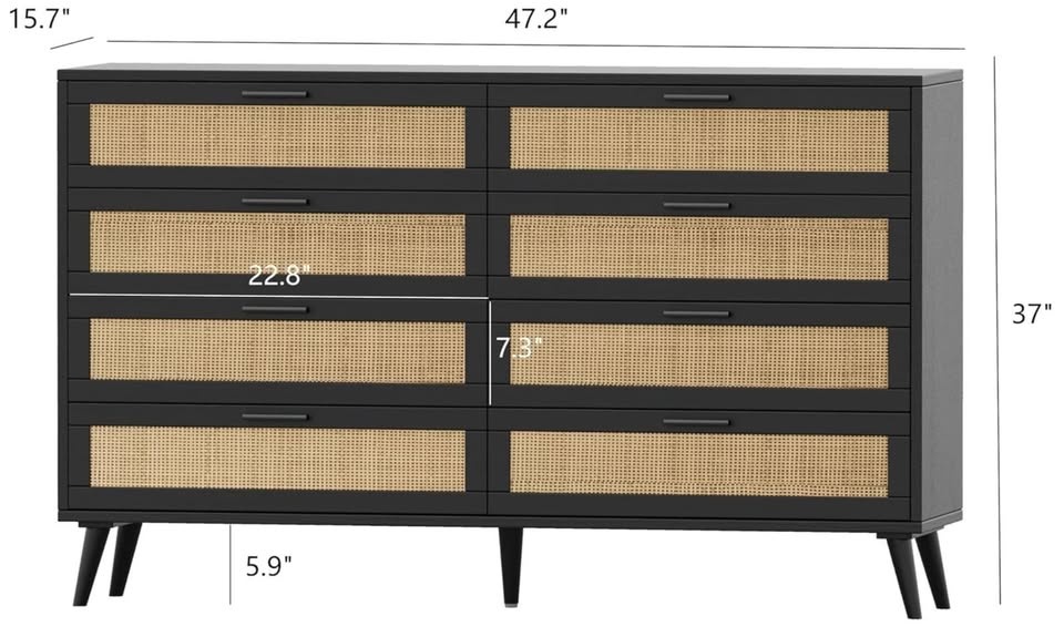 Mid-Century Style 8-Drawer Dresser - photo 2