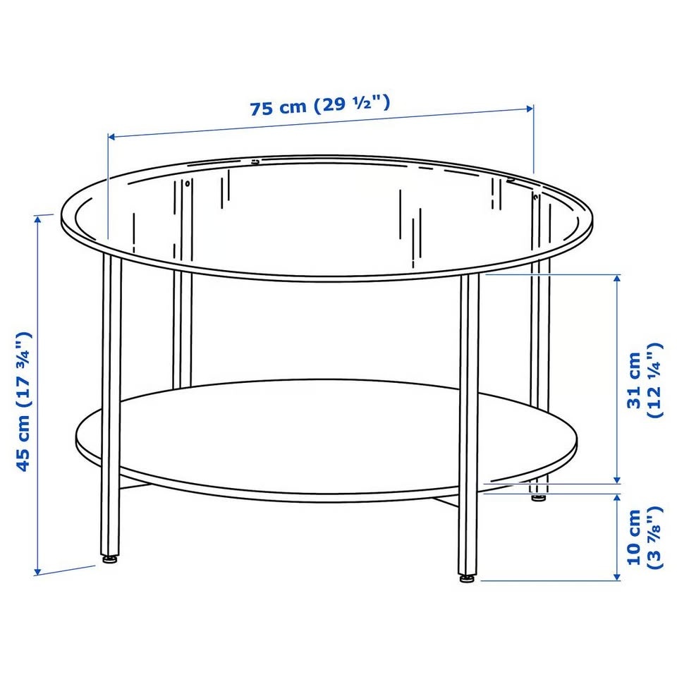 IKEA White Round Glass Coffee Table - photo 4