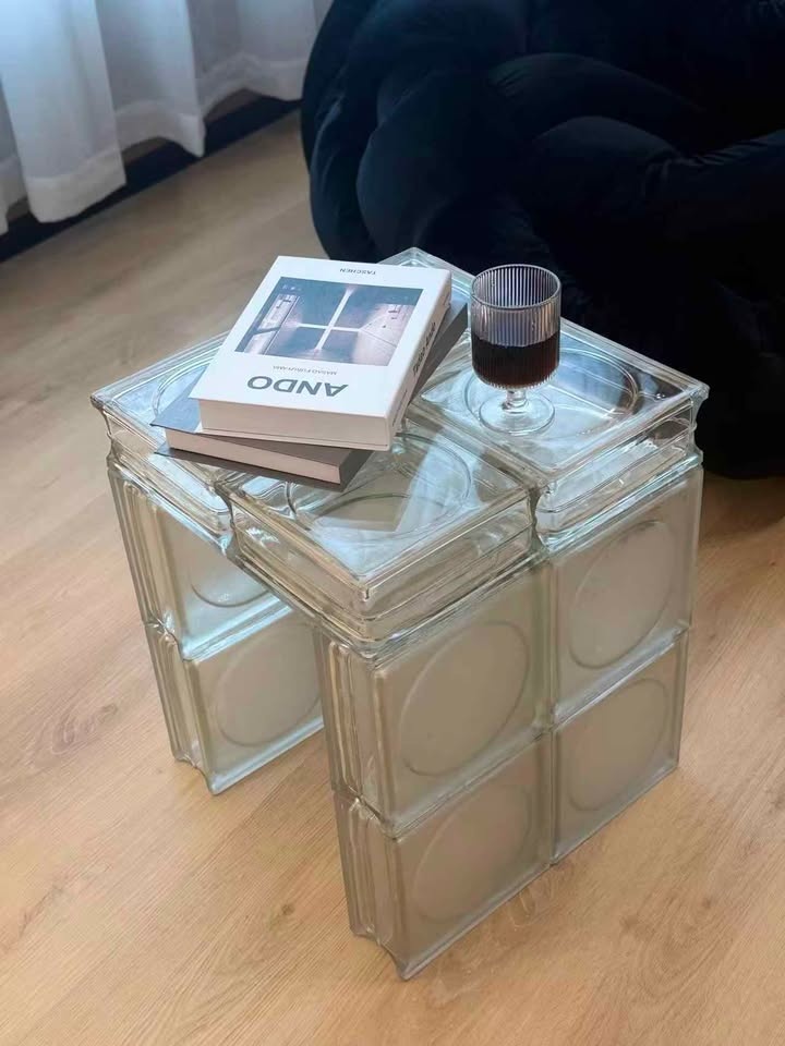 Handmade Glass Block Coffee Table | Modern Customizable - photo 2