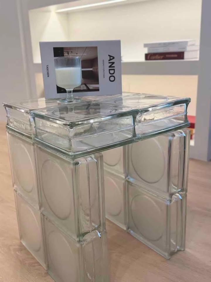 Handmade Glass Block Coffee Table | Modern Customizable - photo 3