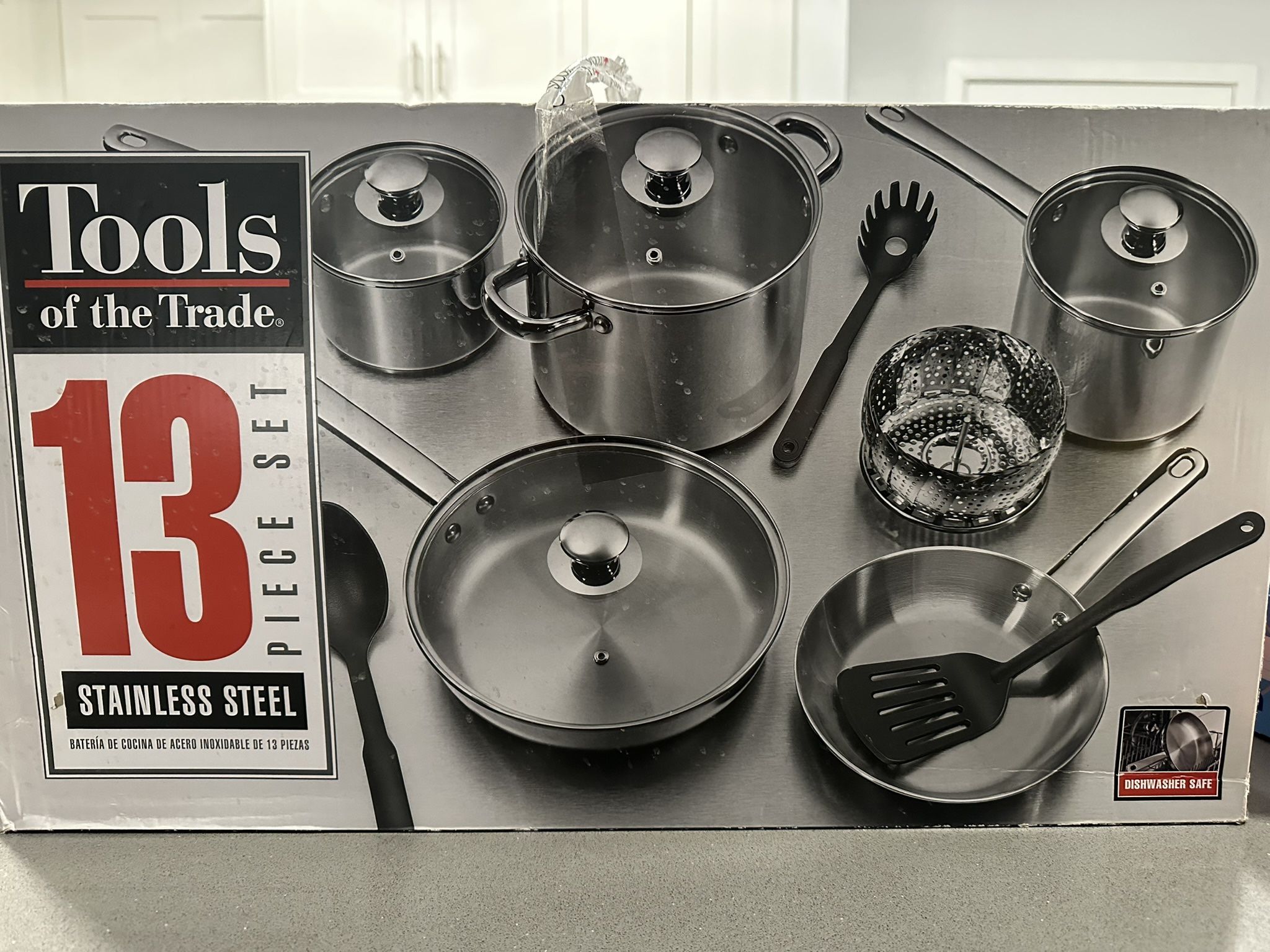 13-Piece Stainless Steel Cookware Set – New in Box