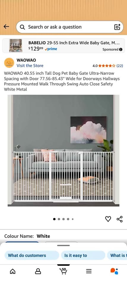 WAOWAO Dog Pet Baby Gate 77.56-85.43" Wide Black - photo 2