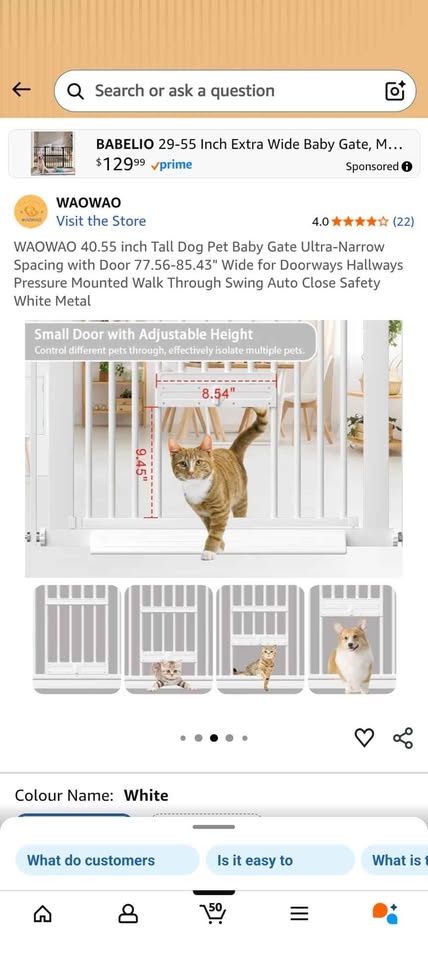 WAOWAO Dog Pet Baby Gate 77.56-85.43" Wide Black - photo 4