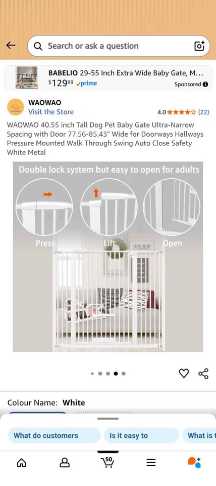 WAOWAO Dog Pet Baby Gate 77.56-85.43" Wide Black - photo 5