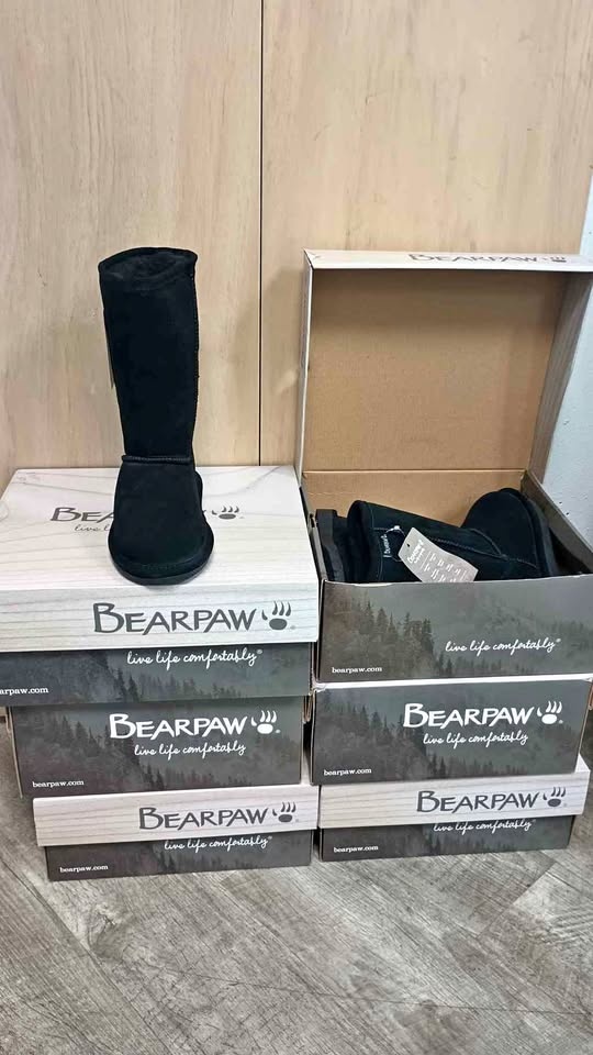 Bearpaw Black Suede Boots - Women's Sizes 1,2,3,4,5 (New)