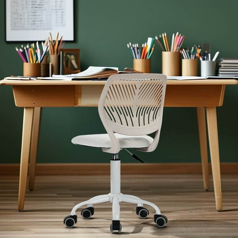 Adjustable Task Chair with Wheels, Swivel Desk Chair with Mesh B - photo 4